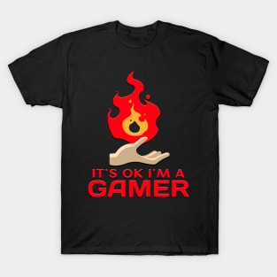 Its Ok Im A Gamer Red T-Shirt